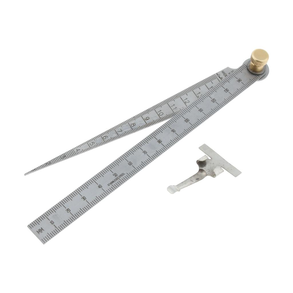 Stainless Steel Taper Welding Feeler Gauge Gage Depth Ruler Gap Hole 1-15mm