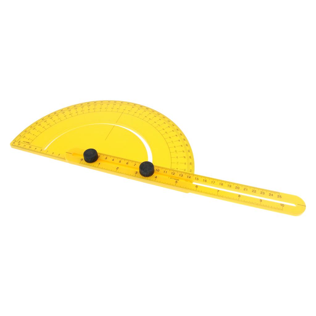 Plastic Protractor 0-180Degree Angle Finder Gauge Rotation Ruler Gage Yellow