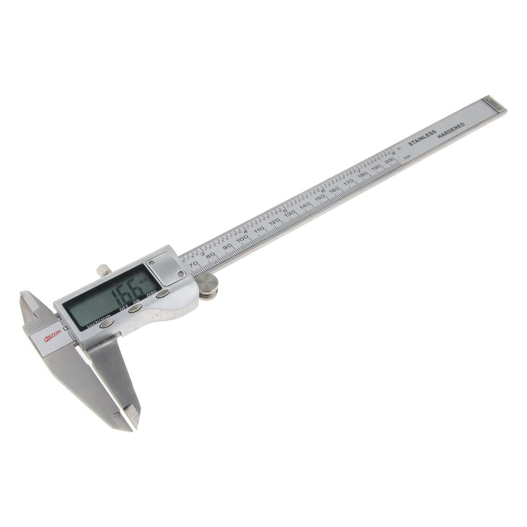 Stainless Steel Digital Vernier Scale Ruler Caliper mm/ Inch Reading 0-200mm