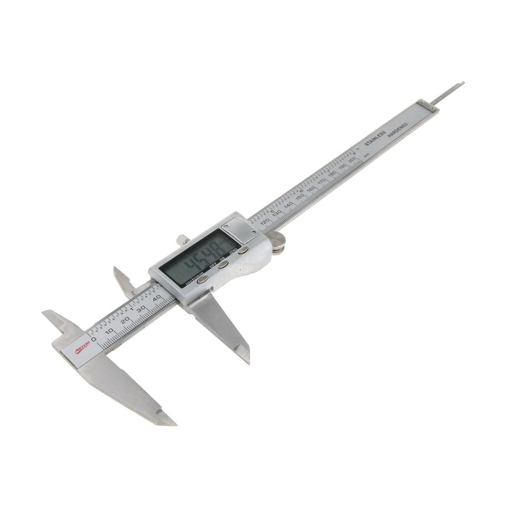 Stainless Steel Digital Vernier Scale Ruler Caliper mm/ Inch Reading 0-200mm