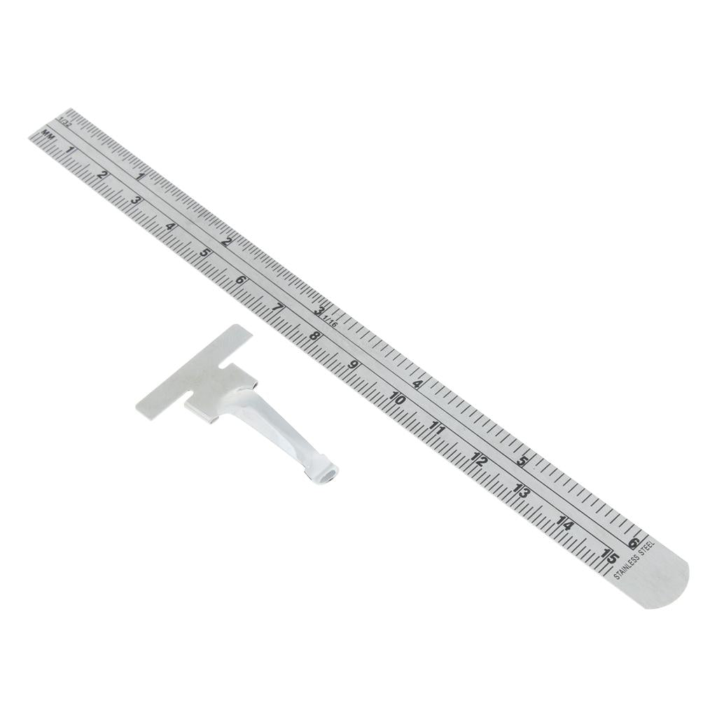 Depth Gauge Multi-function Gage Inch/Metric with Clip Inspection Ruler 6inch