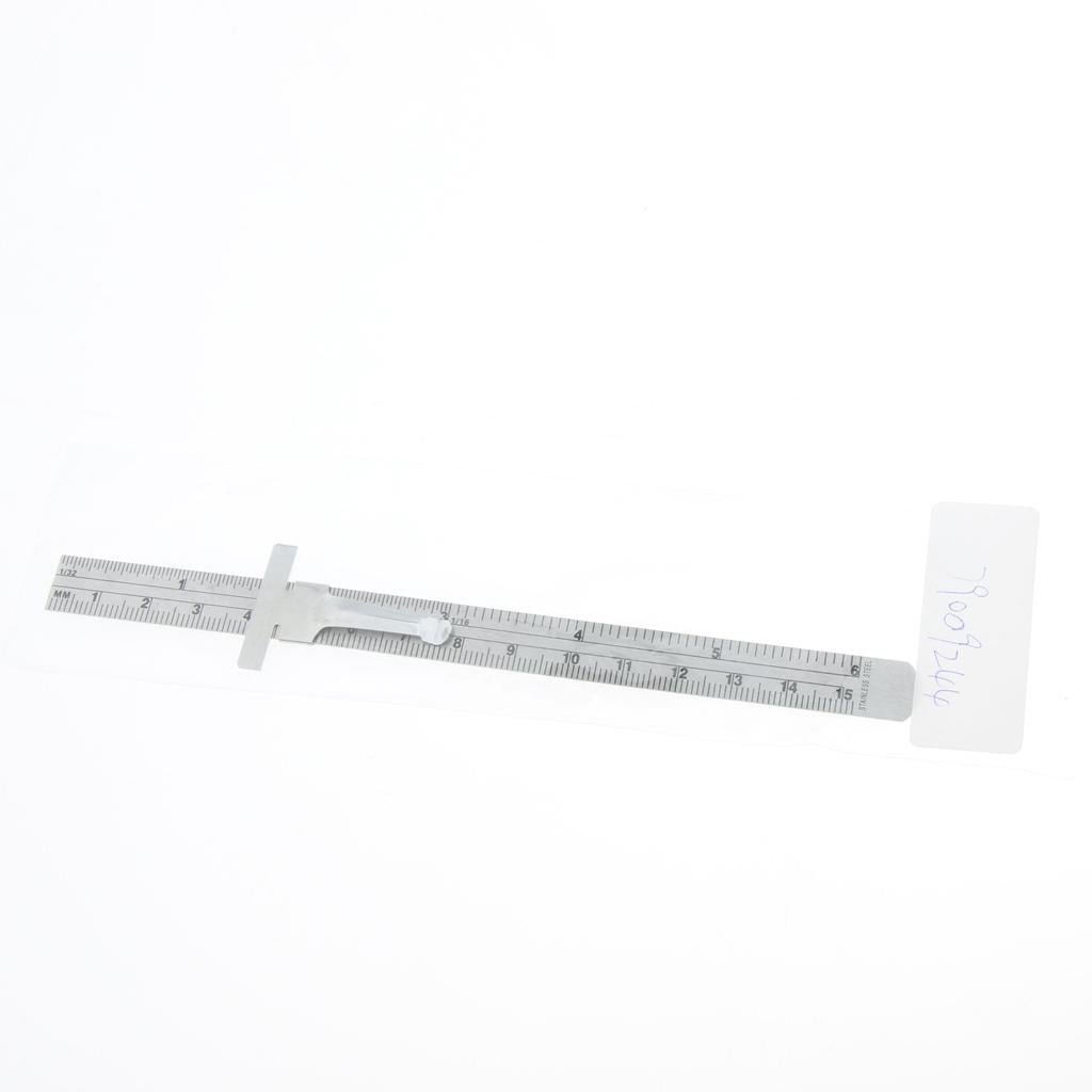 Depth Gauge Multi-function Gage Inch/Metric with Clip Inspection Ruler 6inch