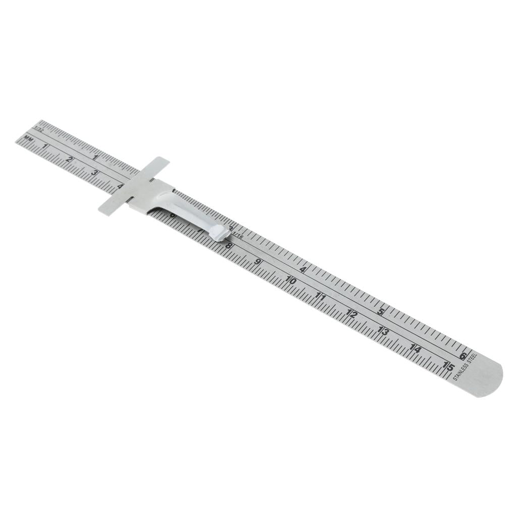 Depth Gauge Multi-function Gage Inch/Metric with Clip Inspection Ruler 6inch