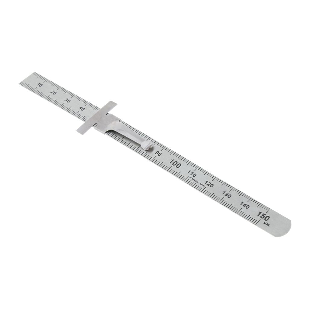 Depth Gauge Multi-function Gage Inch/Metric with Clip Inspection Ruler 15cm