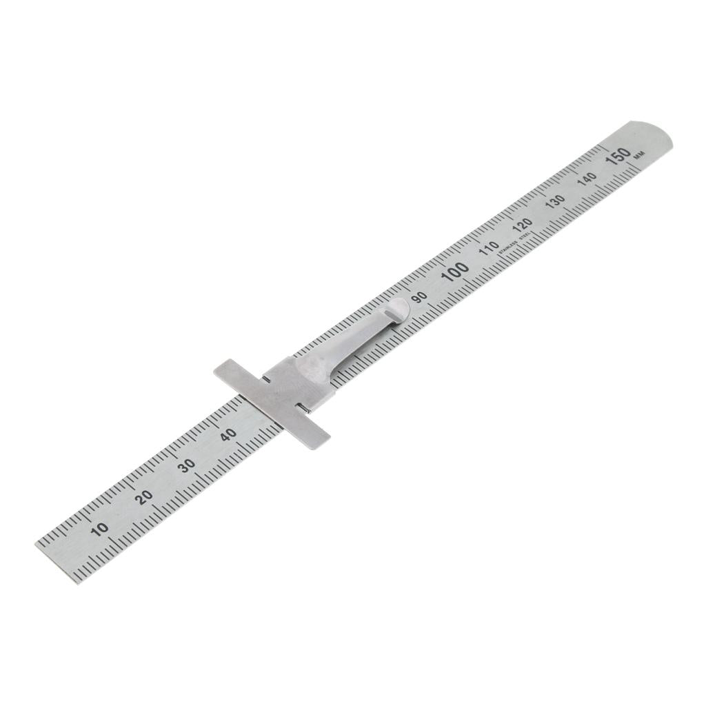 Depth Gauge Multi-function Gage Inch/Metric with Clip Inspection Ruler 15cm