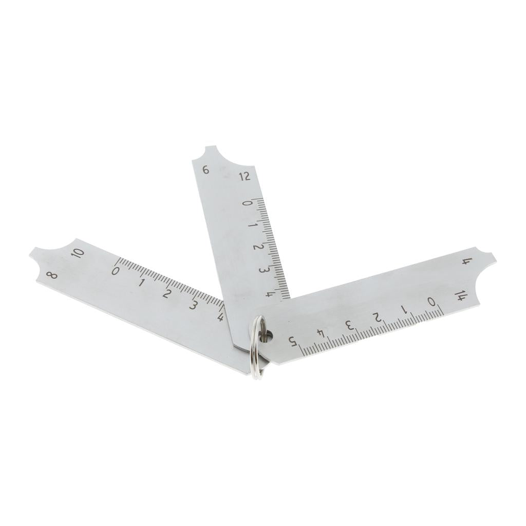 Welding Angle Depth Radius Gauges Set Accurate Inspection Tool Gage, 3 Pieces included, comes with a key ring