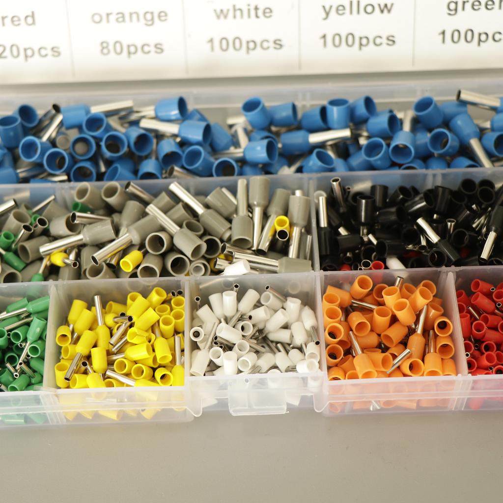 800PCS Electrical Wire Ferrule Terminals Kit, Ferrule Wire Range: AWG22-10/ 0.5-6mm2