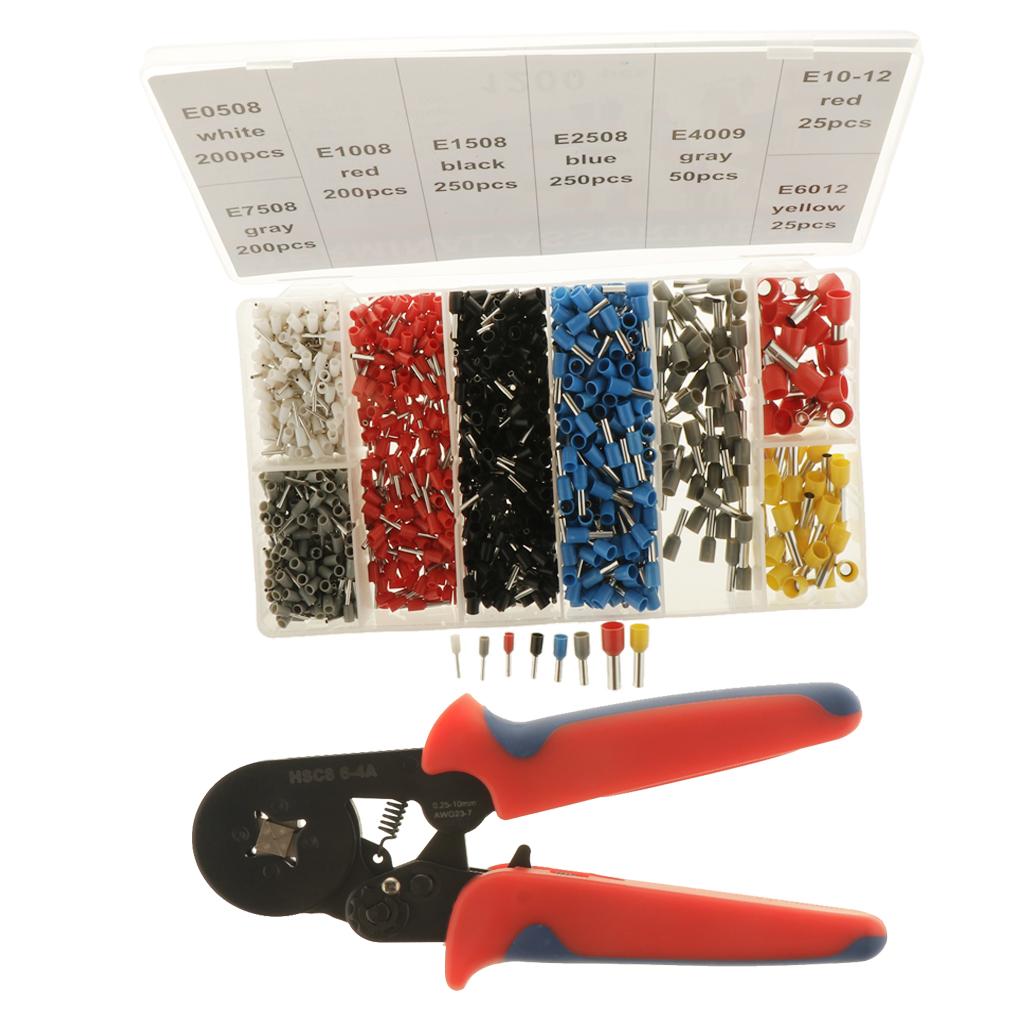 Crimp Tool with 1200pcs Terminals Sets 1200pcs Terminals and Piler