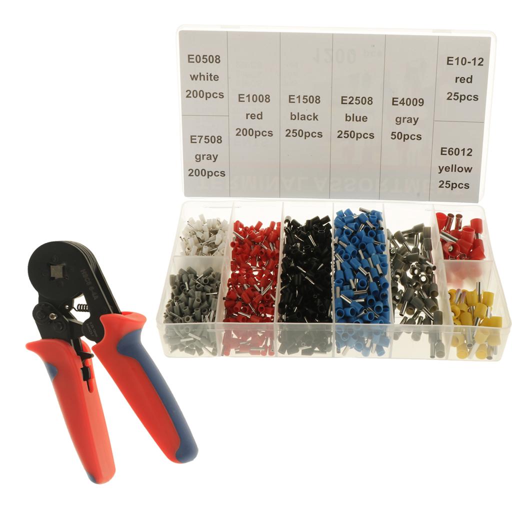 Crimp Tool with 1200pcs Terminals Sets 1200pcs Terminals and Piler