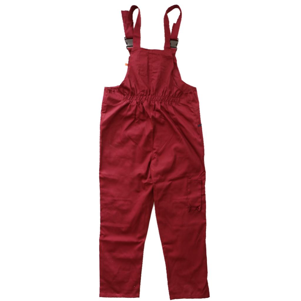 Unisex Workwear Coverall Work Bib Overall Uniform Pants Tousers XXL Red