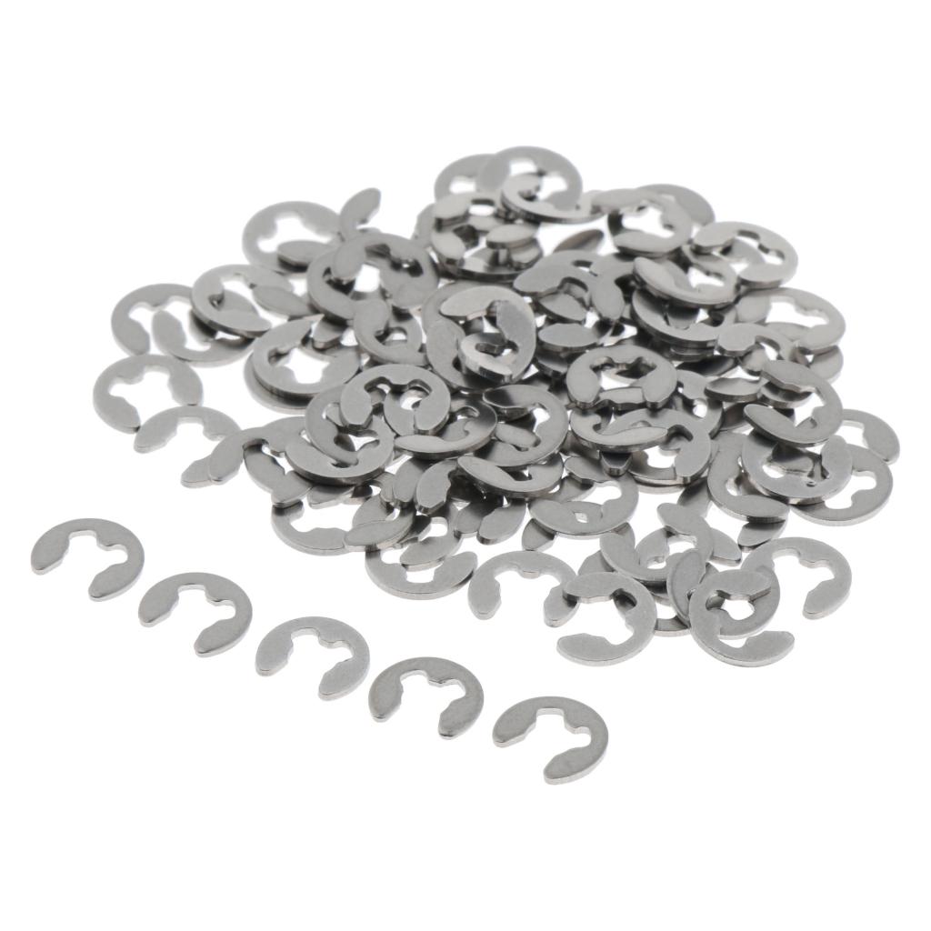 100PCS Stainless Steel E Clips Radially Assembled Retaining External Ring M3