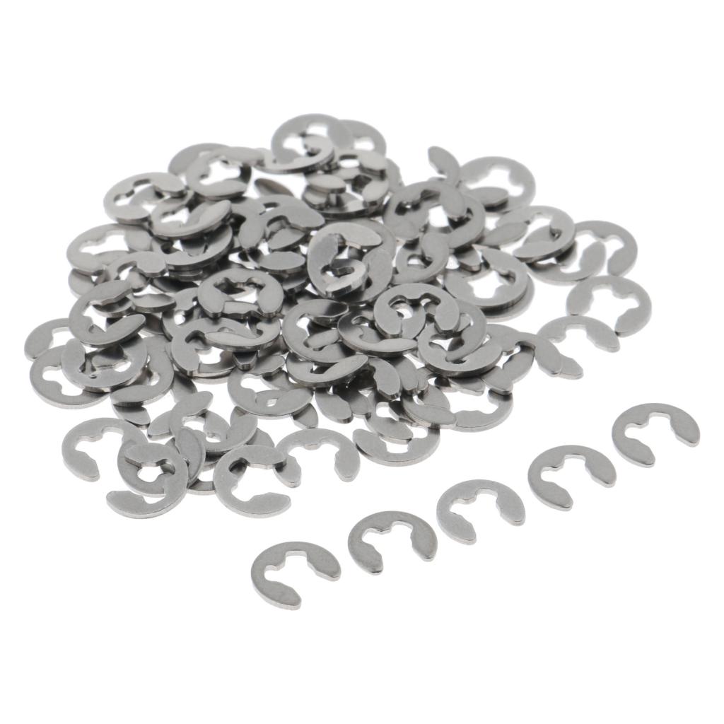 100PCS Stainless Steel E Clips Radially Assembled Retaining External Ring M3