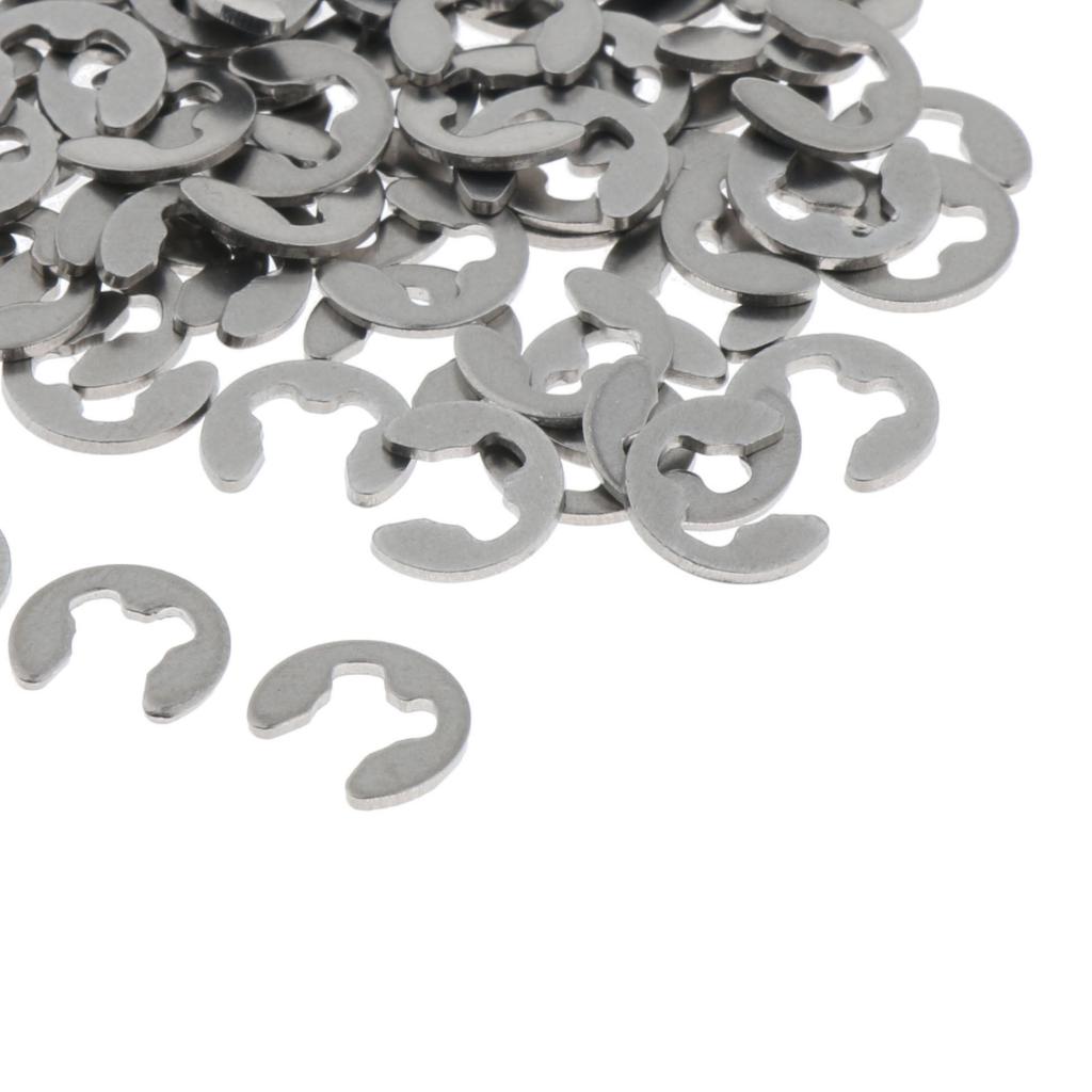 100PCS Stainless Steel E Clips Radially Assembled Retaining External Ring M3