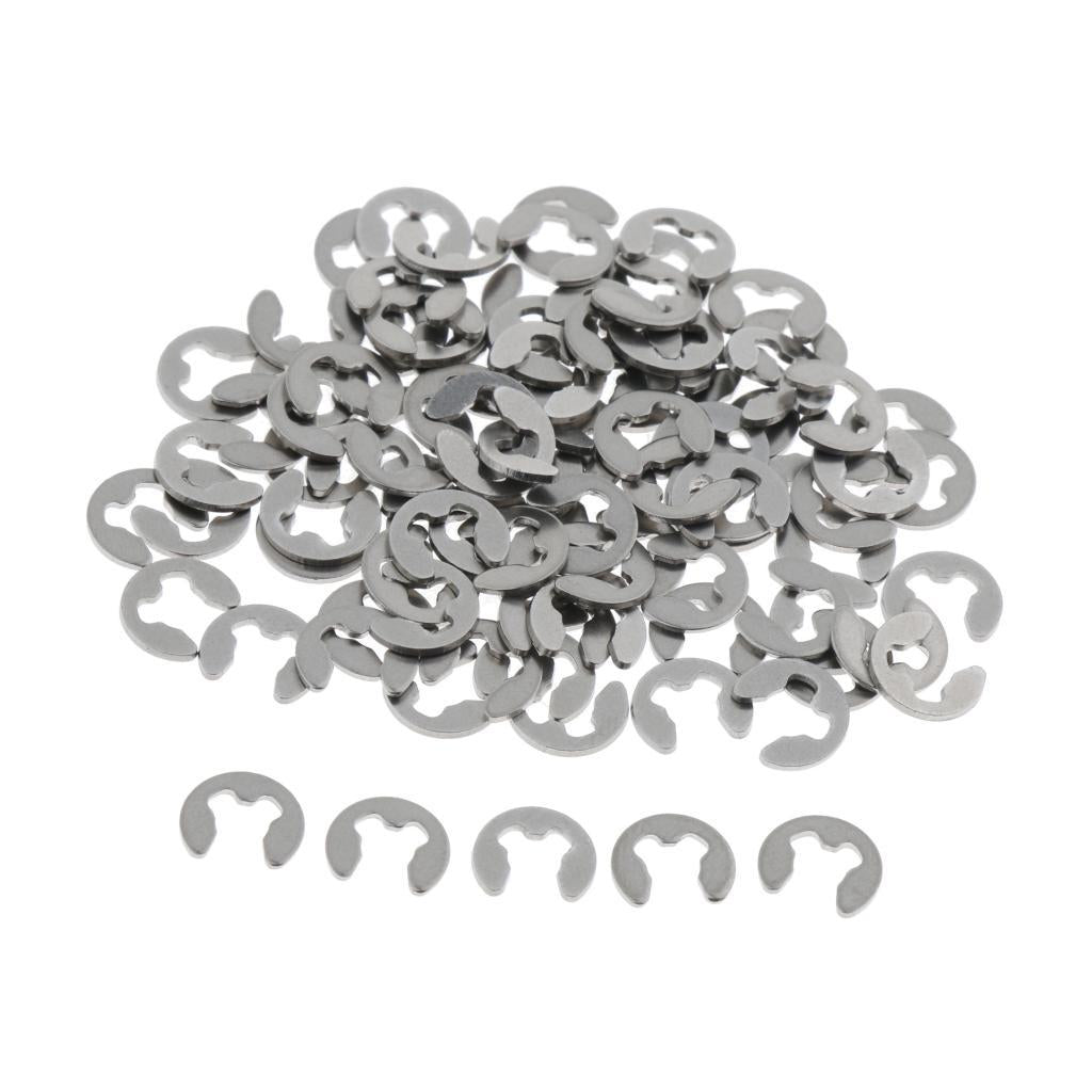 100PCS Stainless Steel E Clips Radially Assembled Retaining External Ring M3