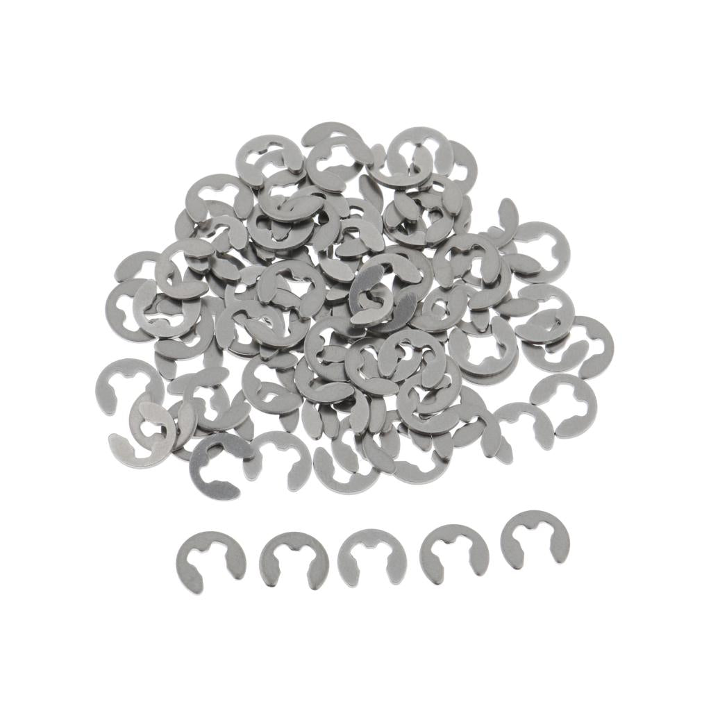 100PCS Stainless Steel E Clips Radially Assembled Retaining External Ring M3