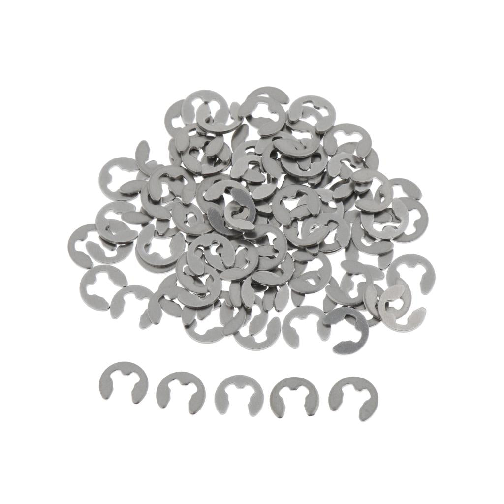 100PCS Stainless Steel E Clips Radially Assembled Retaining External Ring M3