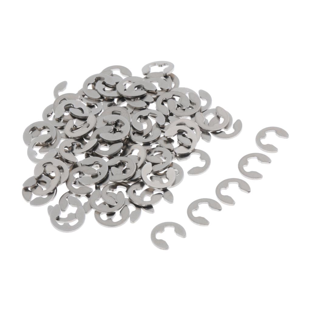 100PCS Stainless Steel E Clips Radially Assembled Retaining External Ring M4