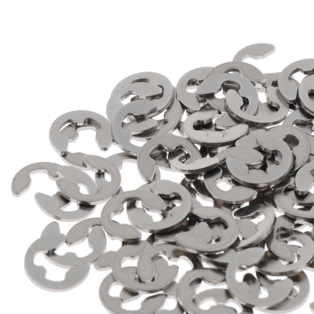 100PCS Stainless Steel E Clips Radially Assembled Retaining External Ring M4