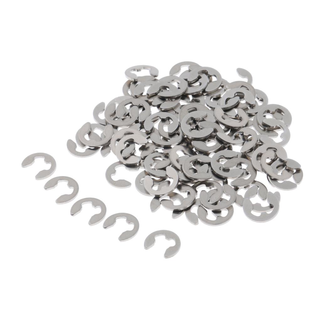 100PCS Stainless Steel E Clips Radially Assembled Retaining External Ring M4