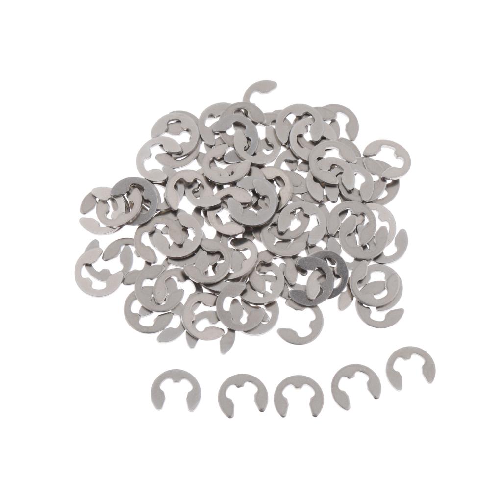 100PCS Stainless Steel E Clips Radially Assembled Retaining External Ring M4