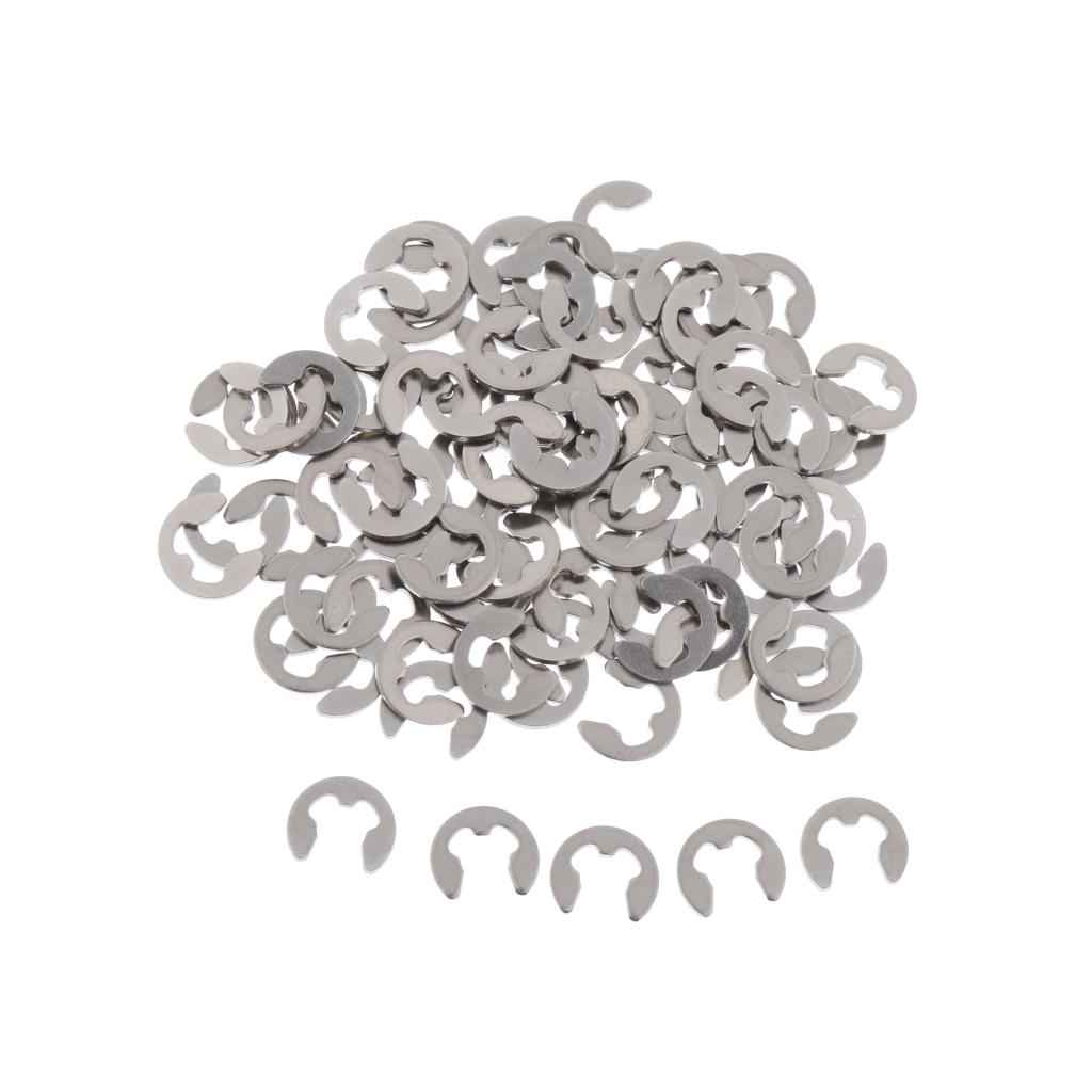 100PCS Stainless Steel E Clips Radially Assembled Retaining External Ring M4