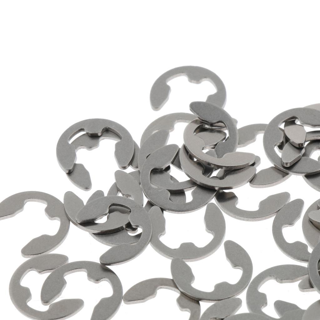 100PCS Stainless Steel E Clips Radially Assembled Retaining External Ring M6