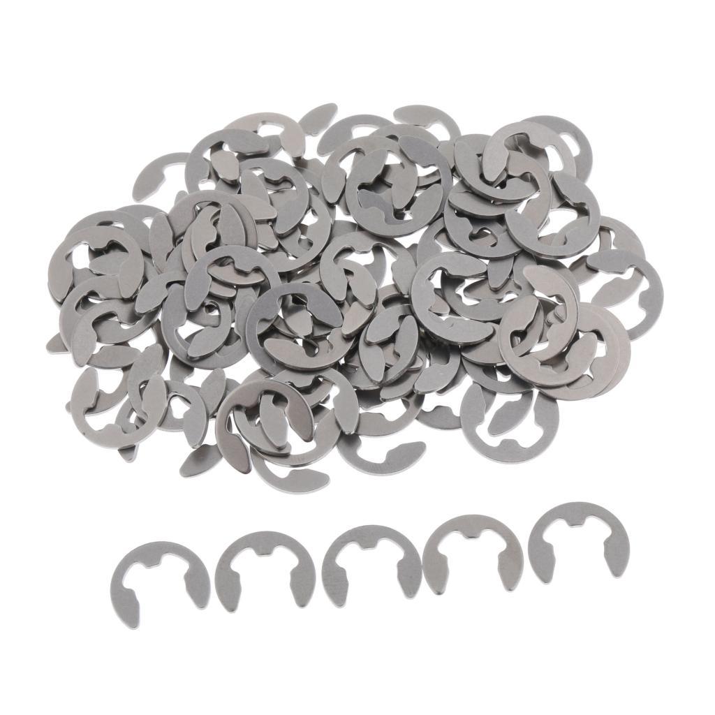 100PCS Stainless Steel E Clips Radially Assembled Retaining External Ring M6