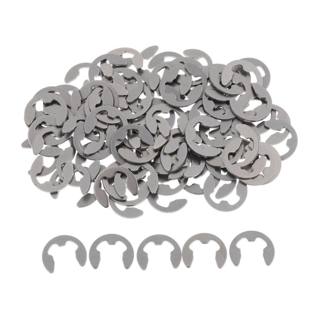 100PCS Stainless Steel E Clips Radially Assembled Retaining External Ring M6