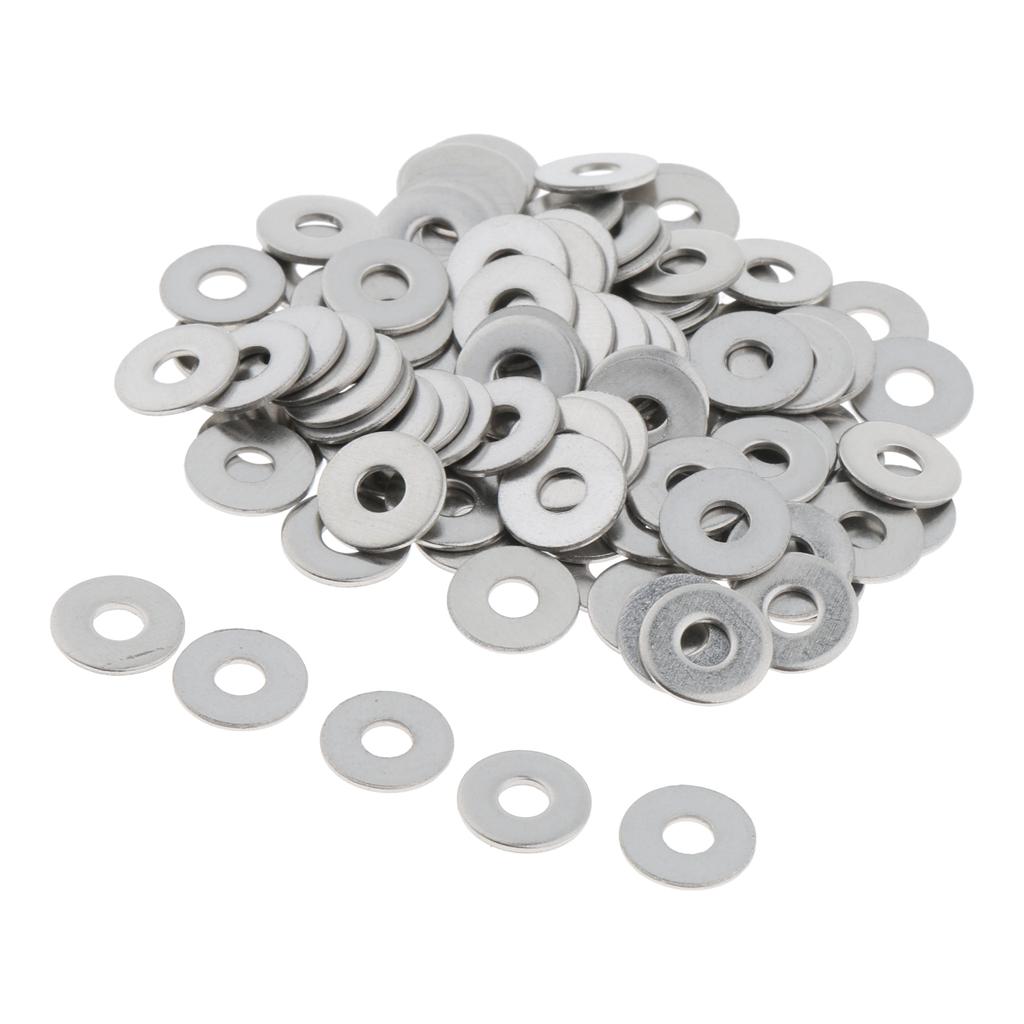 100pcs Stainless Metric Flat Washers Screw Gasket Fastener Spacers M4 100pcs