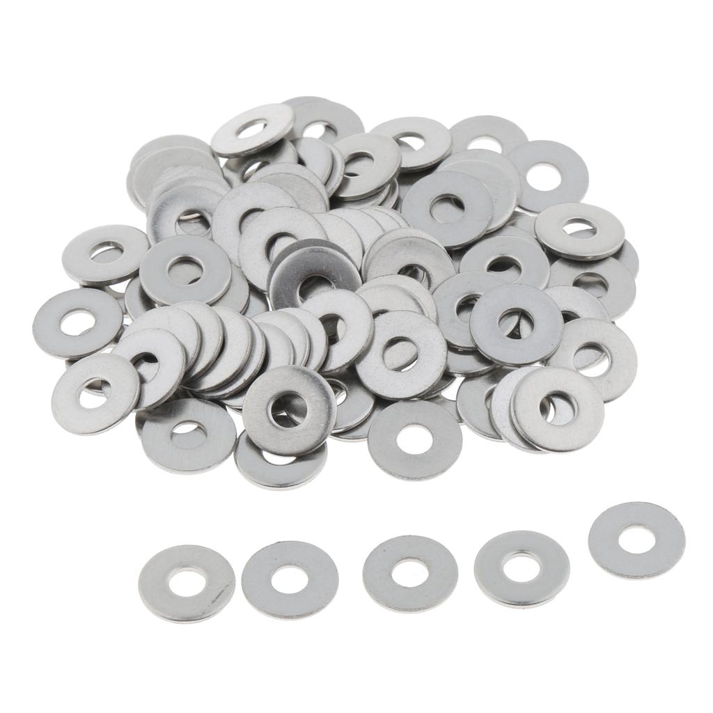 100pcs Stainless Metric Flat Washers Screw Gasket Fastener Spacers M4 100pcs