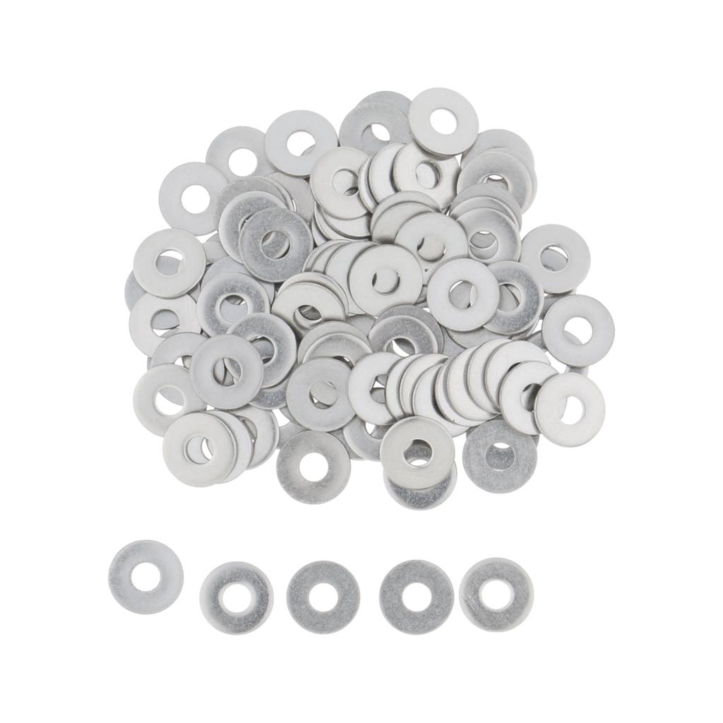 100pcs Stainless Metric Flat Washers Screw Gasket Fastener Spacers M4 100pcs