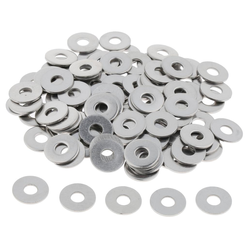 100pcs Stainless Metric Flat Washers Screw Gasket Fastener Spacers M5 100pcs