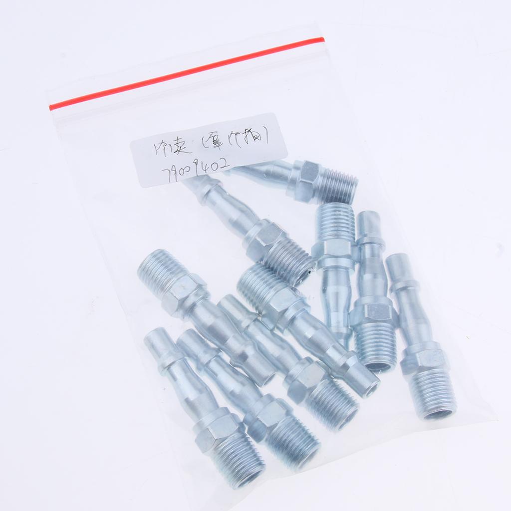 Heavy Duty Quick Coupler Air Hose Connector Fittings 1/4 inch PT Tools Plug, Corrosion-Resistant