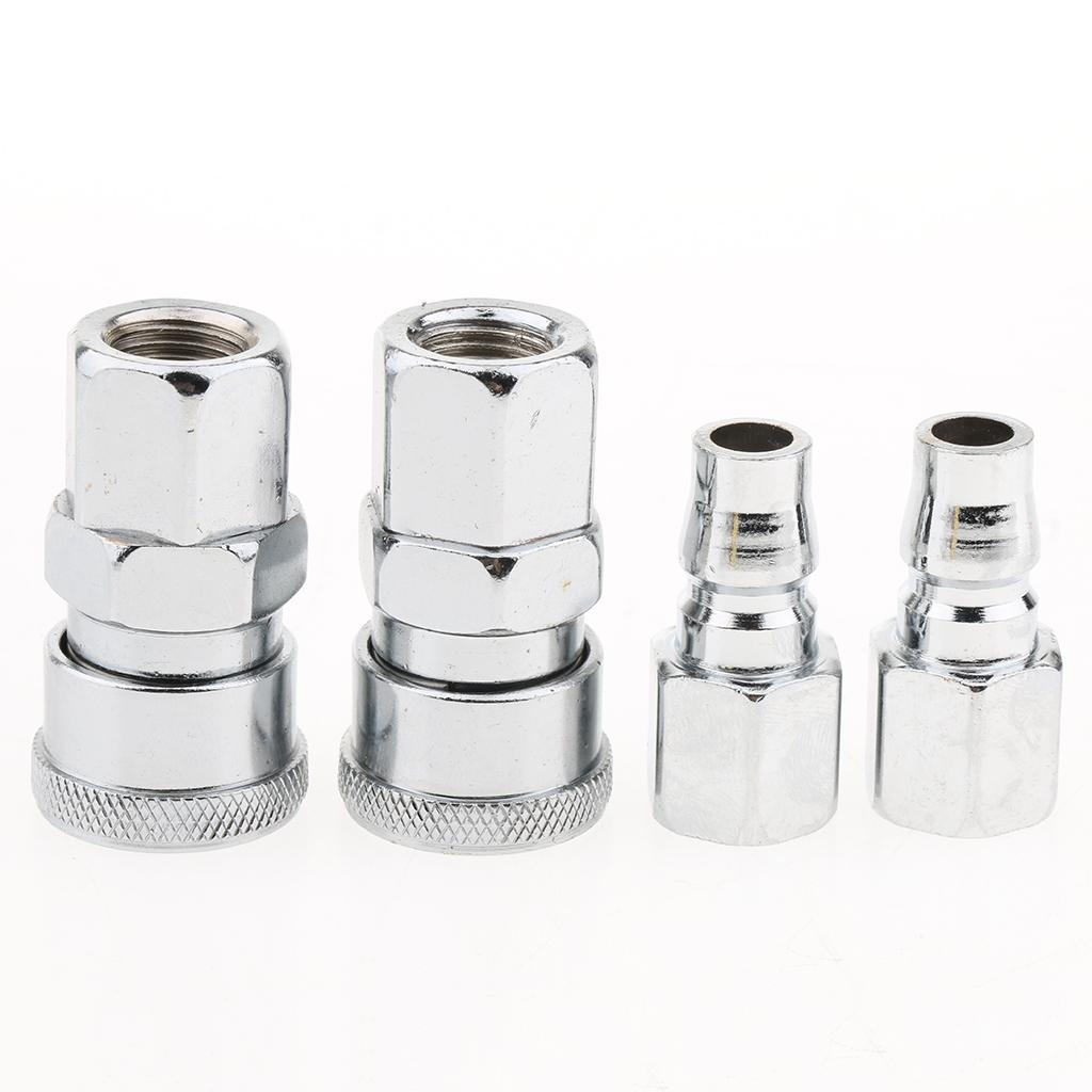 10 Pieces Quick Coupler Set Air Line Hose Connector Fittings 1/4 inch Tools Plug, Corrosion-Resistant