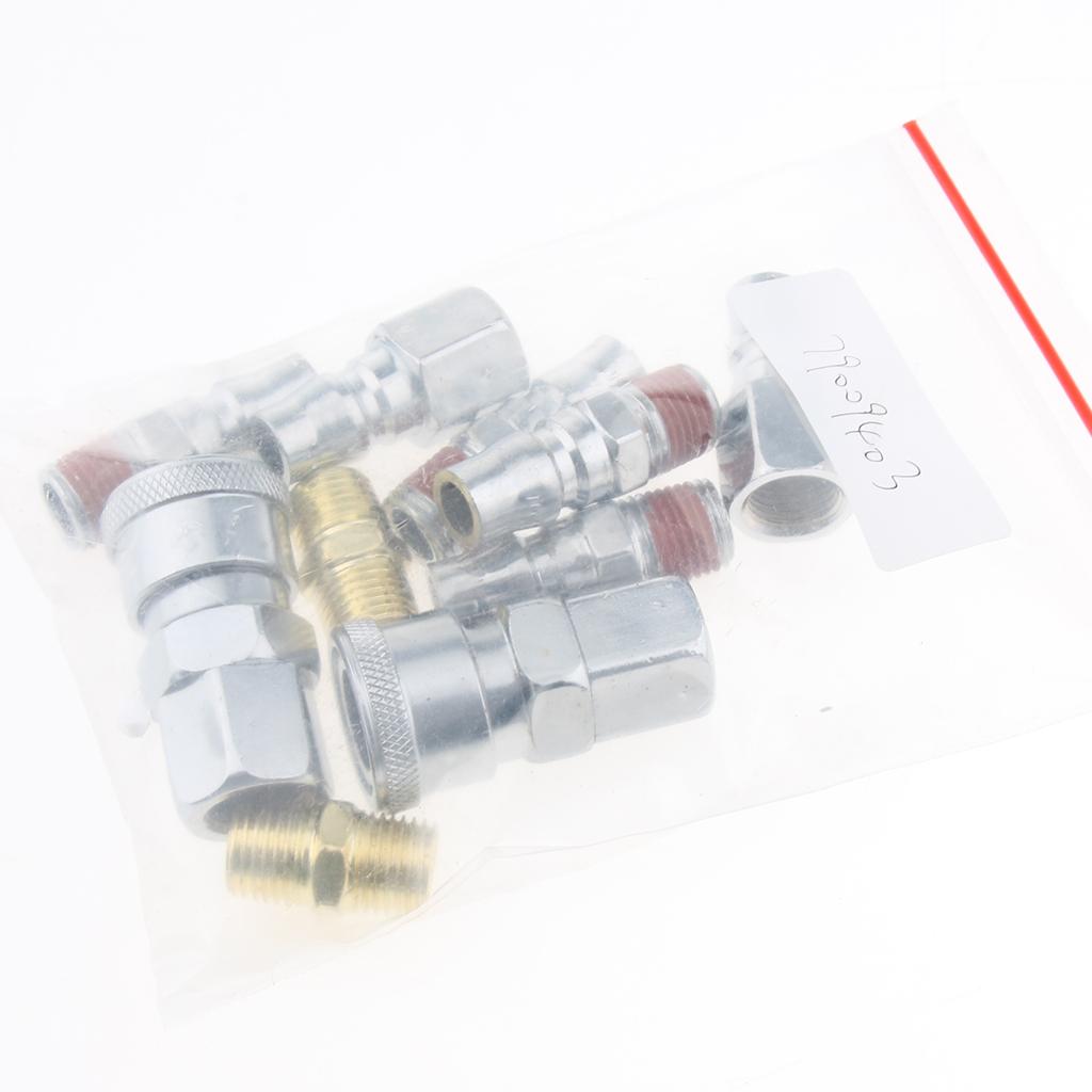 10 Pieces Quick Coupler Set Air Line Hose Connector Fittings 1/4 inch Tools Plug, Corrosion-Resistant