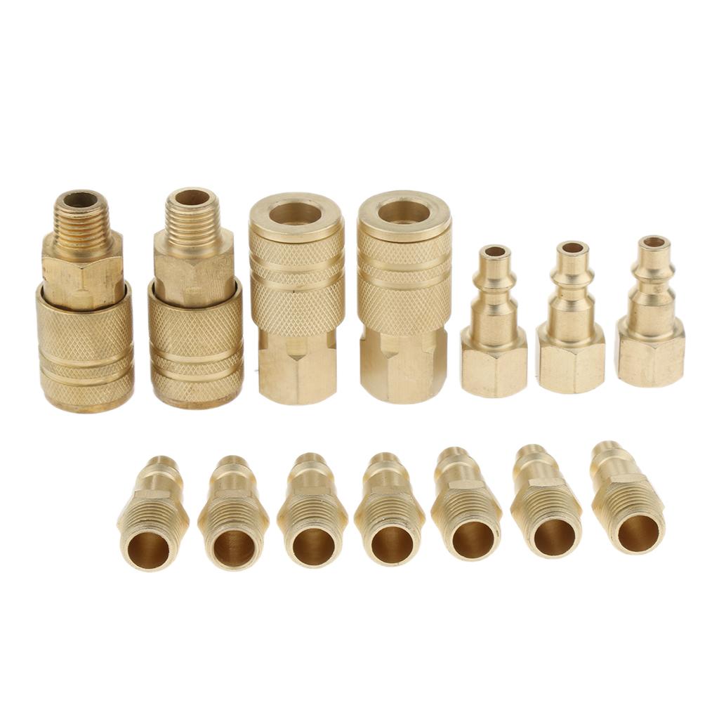 14 Pieces Quick Coupler Set Air Hose Connector Fittings 1/4