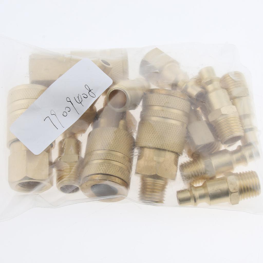 14 Pieces Quick Coupler Set Air Hose Connector Fittings 1/4