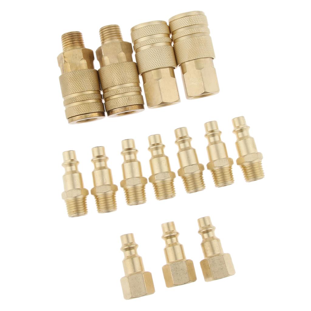 14 Pieces Quick Coupler Set Air Hose Connector Fittings 1/4