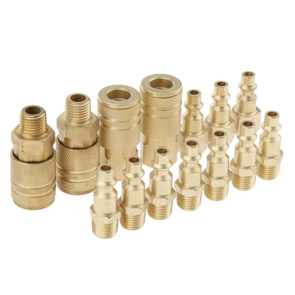 14 Pieces Quick Coupler Set Air Hose Connector Fittings 1/4