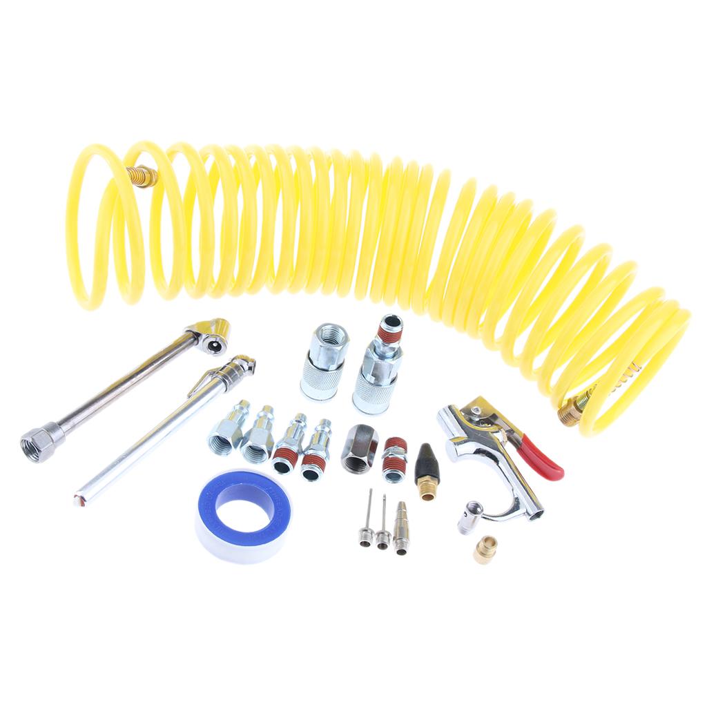 20 Pieces Air Hose Fittings Air Compressor Accessory Kit With Blow Gun