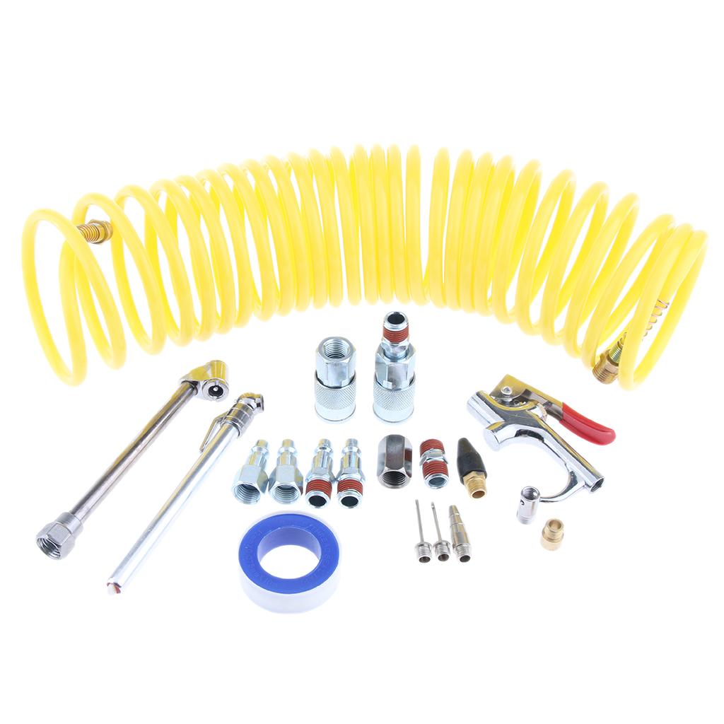 20 Pieces Air Hose Fittings Air Compressor Accessory Kit With Blow Gun