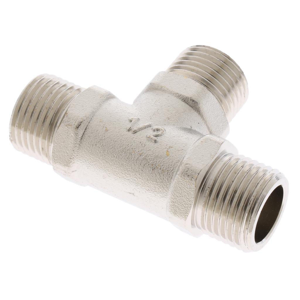 1/2 inch Copper Barbed Pipe T Type Thread Joint Fitting Adapter Connector DN15