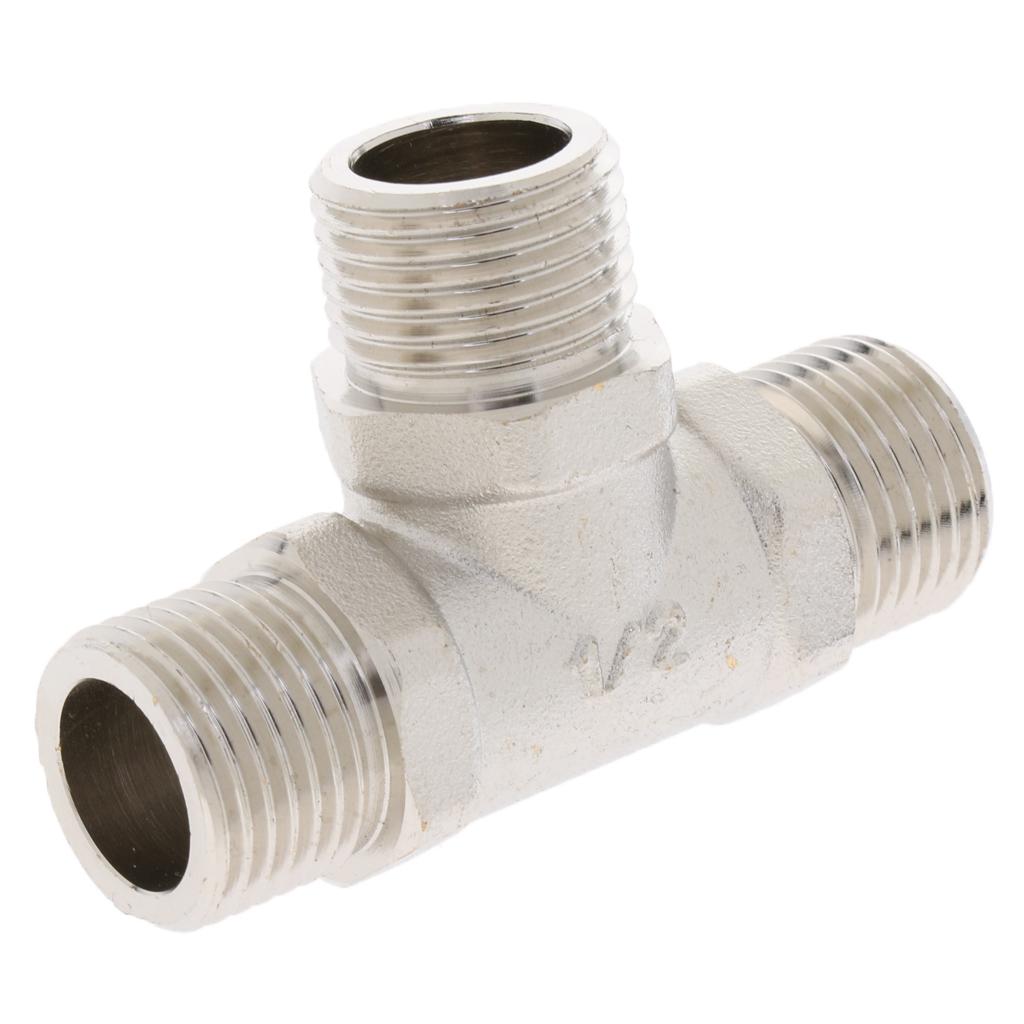 1/2 inch Copper Barbed Pipe T Type Thread Joint Fitting Adapter Connector DN15