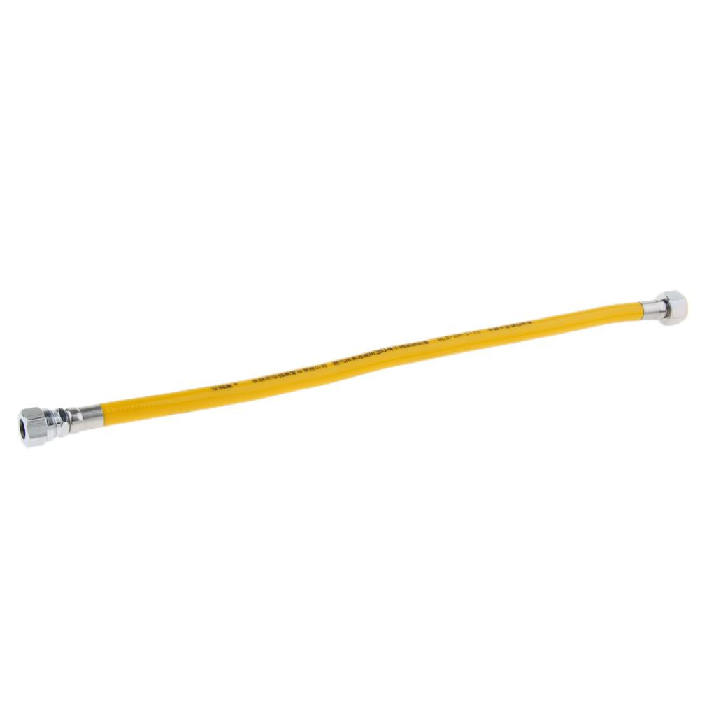 Yellow Protection Stainless Steel Corrugated Gas Pipe Hose 50cm Screw-Plug