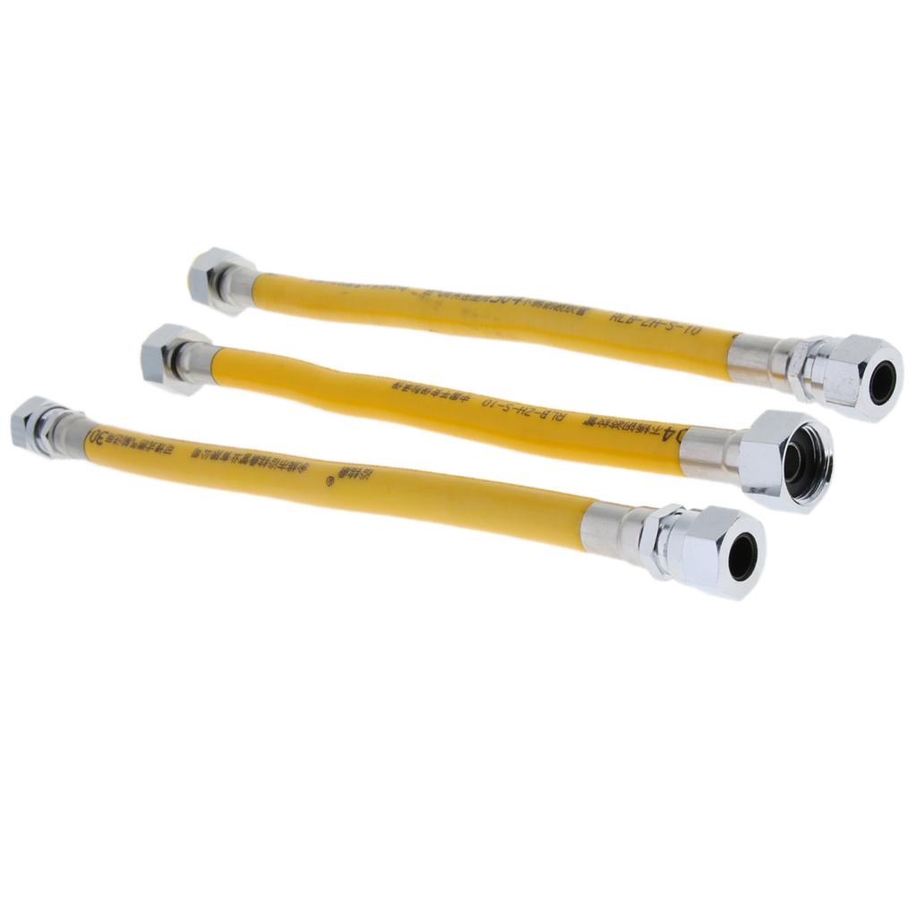 Yellow Protection Stainless Steel Corrugated Gas Pipe Hose 30cm Screw-Plug
