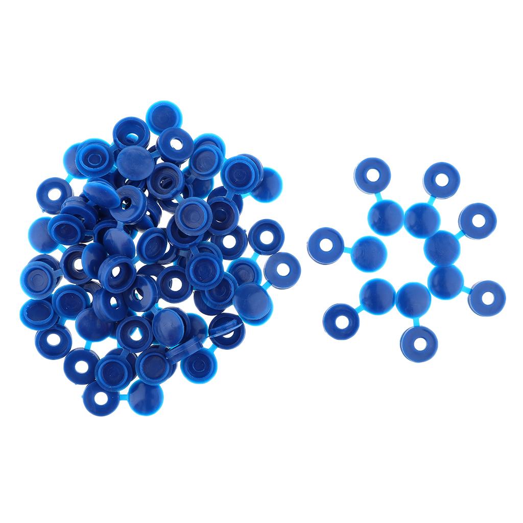 50pcs Furniture Decorative Cover Plastic Hinged Fold Snap Screw Caps Blue