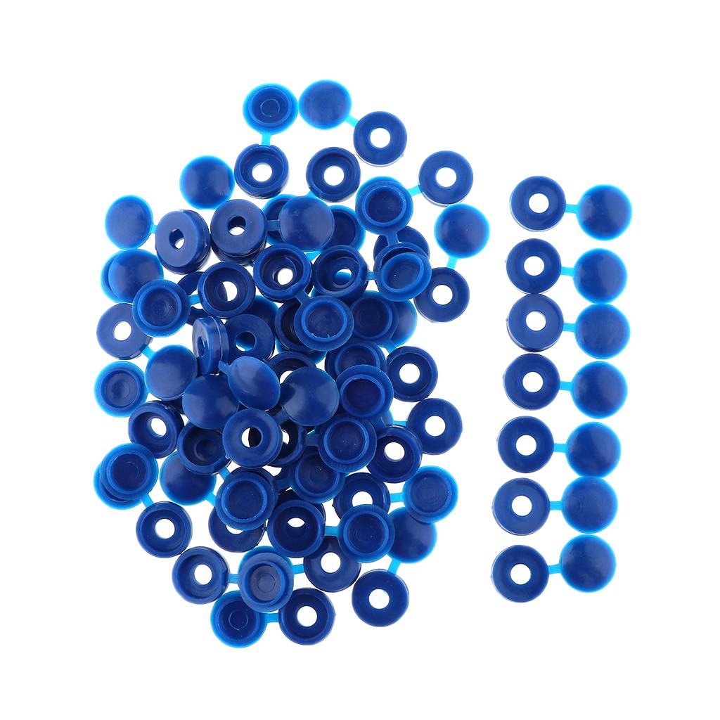 50pcs Furniture Decorative Cover Plastic Hinged Fold Snap Screw Caps Blue