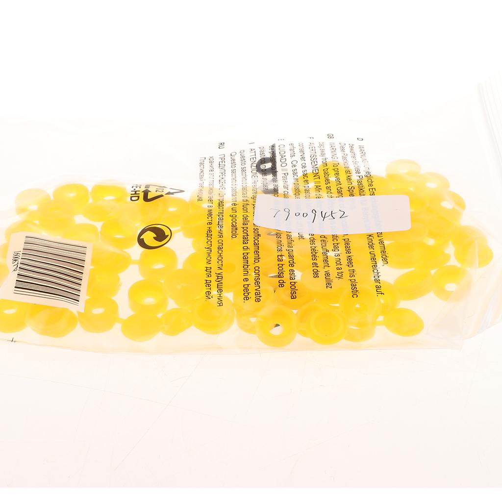 50pcs Furniture Decorative Cover Plastic Hinged Fold Snap Screw Caps Yellow