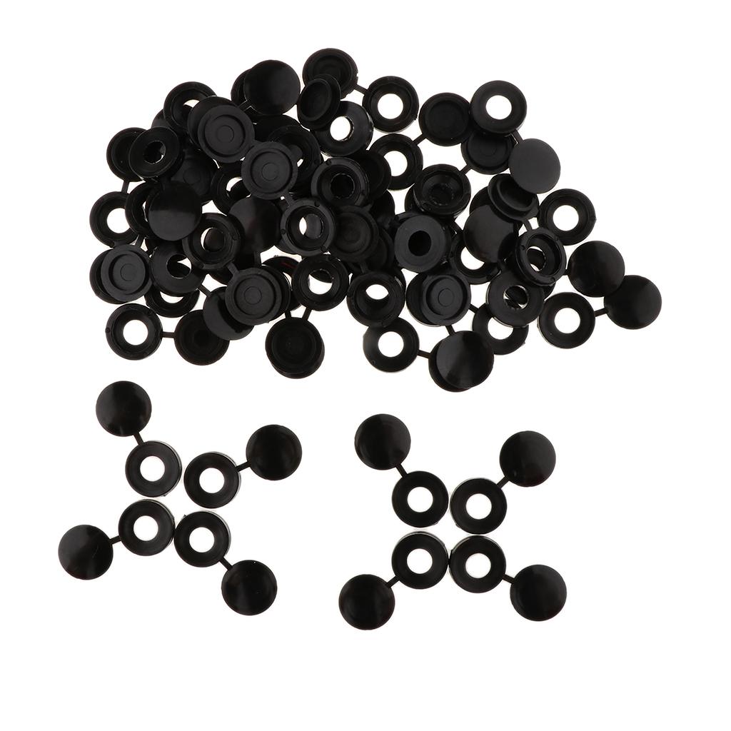 Plastic Hinged Cover Screw Caps Fold Over To Fit Size 6g or 8g Gauge 50Pcs Black