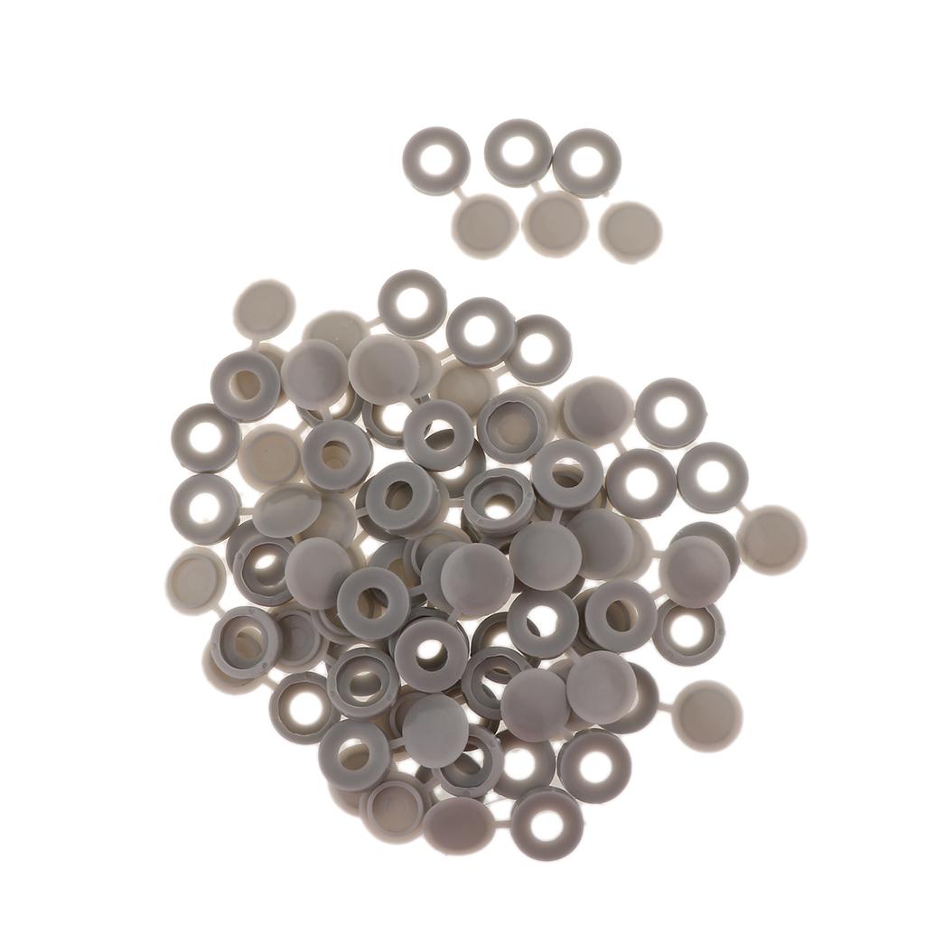 Plastic Hinged Cover Screw Caps Fold Over To Fit Size 6g or 8g Gauge 50Pcs Grey